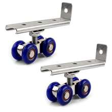 2pcs/Set Perangkat Keras Roller Pintu Geser Katrol Pintu Geser Roda 4/8 untuk Pintu Kayu Ruang Rumah Roda Gantung Rel Katrol - A - View 3