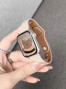 1条女士时尚真皮表带，兼容 38mm 40mm 41mm 42mm 44mm 45mm 46mm 49mm，奢华纤薄真皮表带，优雅真皮表带，兼容 Ultra 3/2/1 11 10 9 8 7 SE3 6 5 4 3 2 1，经典智能手表表带 - 星光色 - 查看 6