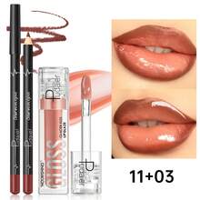 Pudaier Moisturizing Lip Gloss And Lip Liner Set - 3D Precision Definition For Lips, Create Hydrated Makeup Look, Suitable For Various Makeup Styles - 11+03 - View 9