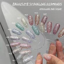 MIANEL 12ml 闪亮碎钻亮片凝胶指甲油 2026 新款碎钻美甲凝胶 美甲沙龙专用美甲用品 白色美甲 绿色美甲 情人节美甲 春季美甲 指甲胶 美甲艺术 - 彩色 - 查看 16