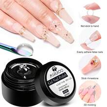 MSRUIOO 10ml 1PC Clear Solid Nail Tips Gel For Press On Nails Long Lasting Strong Adhesive Gummy Bond Nail Glue UV/LED Building Gel Acrylic Nail Gel For Nails Home Salon Manicure DIY Design - 10g - 查看 8