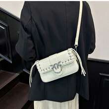 Women's Shoulder Bag, Crossbody Bag, Swallow Bag, Chain Bag, Silver-Colored Label Fittings. - trắng - Xem 4