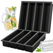1个4英寸长冰块模具，硅胶大冰块模具托盘，DIY，冰块硅胶模具，趣味硅胶冰球，厨房配件，家居用品，冰格，酒吧配件 - 彩色 - 查看 1
