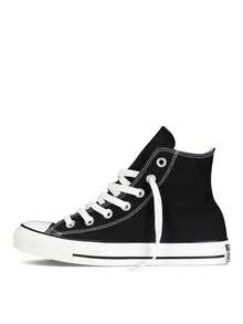 Converse "Step Into History With Chuck Taylor All Star Classic Sneakers - Timeless High-Top Design With -Durable- Canvas Upper, Enhanced Airflow For Comfort, And Iconic All Star Ankle Patch - Available In Multiple Sizes And Unisex Fit For An Authentic, Classic Look" - Black - View 3