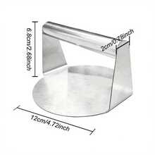 1个不锈钢汉堡肉饼制作器 - 耐热手柄，重型手动汉堡肉饼压模工具，适用于烧烤、餐厅和家庭烹饪 - 可放入洗碗机清洗的汉堡、迷你汉堡和煎饼制作器 - 不銹鋼 - 查看 2
