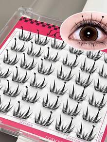 30pcs Glue-Free Curly Deer & Star Shaped False Eyelashes, Natural Looking, Curled, Lightweight, Seamless, Cartoon Cosplay, New Year Gift - View 1