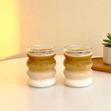 1/2/4个装,350毫升和500毫升玻璃杯,高硼硅玻璃材质,可重复使用,适用于咖啡、抹茶、冷热饮、果汁、牛奶、冰咖啡等,适合春夏两季,是返校、生日、节日送礼佳品。 - 彩色 - 查看 10