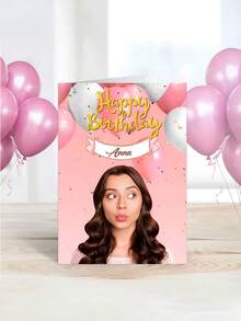 1pc Customizable Birthday Card, Personalized Birthday Card With Uploadable Photo, Suitable For Birthday, Retirement, Wedding Invitations And Other Occasions, DIY Fun Gift Card With Customizable Text And Photo, Personalized Gift - Multicolor - View 7