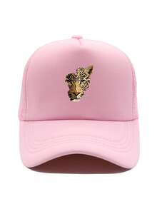 1pc Fashion Animal Sponge Cap Leopard Head Printing Adult Truck Driver Hat Baseball Hat Fishing Hat Funny Gift Hat For Men And Women Spring And Summer - A - View 11