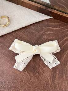 1-10个装 超仙气蕾丝蝴蝶结发夹 女士洛丽塔侧夹 刘海夹 甜美马尾夹 - 蕾絲-雙層米色髮夾 - 查看 16