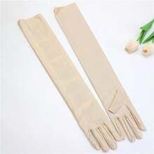 5 Stück/1 Stück 21-Zoll Satin Opernhandschuhe für Frauen, elegante Handschuhe in Ellbogenlänge, Halloween Kostüm Accessoire, Hochzeit Frühling/Sommer Handschuhe mit UV-Schutz - A - Übersicht 13