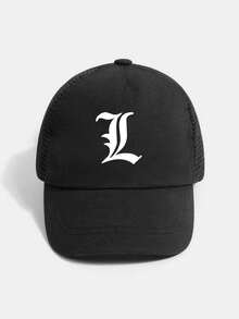 1顶个性化字母网眼棒球帽（1-3岁） - 字母可选A-Z，婴幼儿男女童休闲沙滩旅行防晒帽 - 黑色 - 查看 38