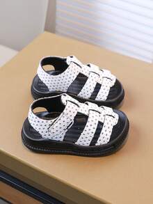 Kids Rhinestone Open Toe Sandals, Girls Hook And Loop Closure Easy On/Off, Non-Slip Soft Bottom, Kindergarten Outdoor Casual Sandals - White - View 5