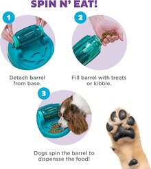 Outward Hound By Nina Ottosson Spin N' Eat Dog Puzzle And Slow Feeder, Level 2 Intermediate Enrichment Toy, Green - Gạch trang trí hình chó chủ đề Giáng sinh (Đỏ, Trắng, Xanh lá) - Xem 4