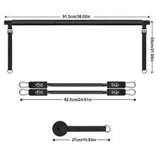 Pilates Bar Kit With 6 Resistance Bands Home Gym Fitness Training Workout Set - Black - View 2