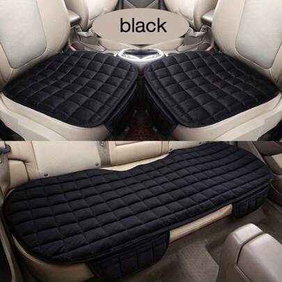 1pc/3pcs Car Seat Covers, Luxury Plush All Season Universal Seat Cushion Covers For Sedan Bottom Seats, Front & Rear Comfortable Protective Covers For SUV, Non-Slip Rubber Bottom With Storage Pockets, Auto Accessories
