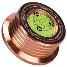 Zyyini Estabilizador de Peso Récord LP de Aluminio con Nivelación de Burbujas Estabiliza la Velocidad de Rotación Mantiene el Nivel del Tocadiscos para Tocadiscos de 50Hz Oro Rosa - Oro rosa - Ver 2