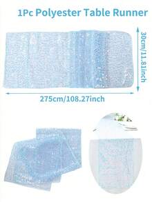 1 khăn trải bàn đính kim sa màu hồng/tím/xanh nhạt/trắng, thích hợp làm khăn trải bàn tiệc mừng em bé chào đời, trang trí bàn hình chữ nhật lấp lánh đính kim sa cho tiệc sinh nhật bé trai hoặc bé gái, trang trí phòng trẻ sơ sinh, trang trí tiệc mừng em bé chào đời, trang trí tiệc tiết lộ giới tính chủ đề nàng tiên cá cho sinh nhật lần thứ nhất, phông nền chụp ảnh, quà tặng tiệc mừng em bé chào đời. - khăn trải bàn đính kim sa - Xem 12