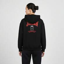 Jordan Women's AS W J BRK FLC PO GFX VR Knit Sweatshirt Sweatshirt IO9540-010 - Black - View 2