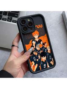 Haikyuu Volleyball Anime Anti-Rutsch Weiche Hülle für iPhone 16, 16e, 15, 14, 13, 12 Mini, 11 Pro Max, X, XR, XS Max, 8, 7, e Plus - Stoßfeste Vollkörper-Schwarze Hülle mit Linsenschutz, Langlebiges Material, UV-bedrucktes Design - Khaki - Übersicht 5