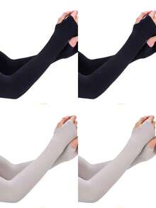 Men's And Women's Spring And Summer UV Protection, Sun Protection, Compression And Heat Preservation Sleeves, New Ice Silk Sun Protection And Cooling Arm Sleeves, Suitable For Outdoor Activities, Cycling, Football, Golf And Volleyball Arm Sleeves - Multicolor - View 18