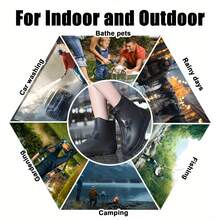 防水鞋套，可水洗防滑加厚耐用鞋套，带纽扣，雪地靴套，男女通用 - 雨鞋套 - 查看 4