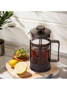 1 pieza - 350ml Cafetera de émbolo francés de vidrio borosilicatado de alta resistencia, a prueba de explosiones, con filtro reutilizable de acero inoxidable, multifuncional para café, té y leche, diseño moderno y duradero para el hogar y la oficina - Multicolor - Ver 4