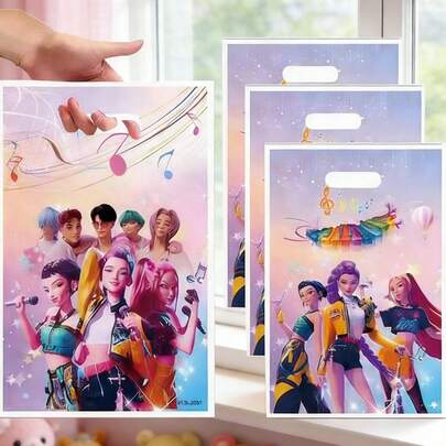 30pcs K-Pop Themed Party Gift Bags, Candy & Snack Bags, Colorful Music Idol Style Small Gift Bags Suitable For Birthday Party, Baby Shower, Bridal Shower, Graduation, Back To School, Holiday Party, Small Gift Packaging For K-Pop Fans