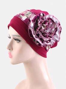 1pc Women's Side Bun Headscarf Cap, Chemo Cap, Maternity Cap, Hair Care Cap, Suitable For Daily Use - Multicolor - View 9