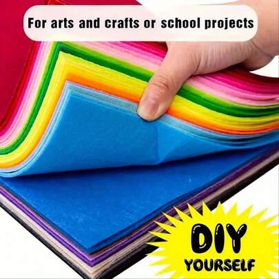 40片装柔软毛毡布，彩色毛毡片，无纺布，DIY缝纫布，毛毡工艺DIY材料，艺术项目，手工工艺品和缝纫用品，毛毡尺寸10cm*10cm，DIY裁剪工艺，经久耐用，用途广泛，适用于课堂活动、成人工艺、工艺套装、艺术用品、自制娱乐、个性化礼物、节日装饰、派对礼品、派对装饰