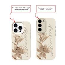 1pc TPU Material Elegant Lily Flower Pattern Phone Case Compatible With IPhone 17 Pro Max/17/16 Pro Max/15/13/12/11, S20 FE/A15/S24/A55, Note 11/Note 12/Note 13 Pro, Full Coverage Anti-Drop Soft Protective Phone Cover - White - View 7