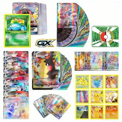Pokemon 10/50/100/200/300 [Random Series], Genuine Chinese Cartoon Anime Pokemon Card, Pokemon Collection Card, Pokemon Building Loan Monster Rare Collection Card, Pokemon Collection Card, Pikachu Gradient Skin Card, Multiple Choice, Back To School Season Collection Toy Card, Graduation Season Gift!