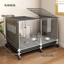 Transparent Visible Chick Rearing Cage With Wheels, Removable Pull-Out Tray, Easy To Clean, Small Chicken Duck Pet Cage - Multicolor - View 2