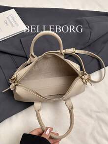 BELLEBORG Tas Tangan Wanita Elegan, Serbaguna, dan Bertekstur Gaya Vintage - Krem - View 10
