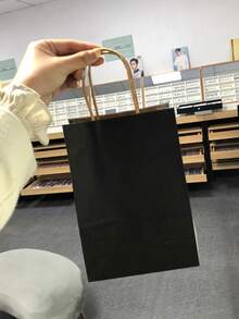 50入黑色禮品袋，迷你派對禮品袋，包裝袋，紙製手提袋，烘焙外帶奶茶包裝袋，適用於節日派對、生日派對、婚禮-5/10/25/50入 - 彩色 - 查看 9
