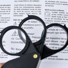 15X Lupa de mano con lente óptica de 30 mm, lupa plegable de 3 lentes de alta definición, herramienta de lectura de alta magnificación, vidrio óptico + ABS - Tres aperturas - Ver 5