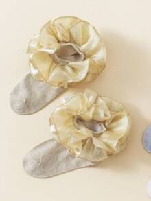 2双棉质荷叶边蕾丝花边女童袜，可爱公主舞蹈袜 - 彩色 - 查看 5