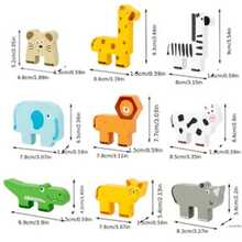 Children's Balancing Toy, Wooden Animal Stacking Game, Concentration & Will Power Training Early Educational Toy, Stacking Blocks, Holiday Gift - Multicolor - View 4