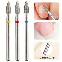 1/3pcs Cone Diamond Nail Drill Bits Pro Cuticle Clean Bit For Nail Drill Dead Skin Cuticle Cleaner Nail Tool - Multicolor - View 6