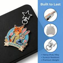 Disney 5/10 '' Nick And Judy Metal Keychains, High-Quality Anime Character Keyrings With Star-Shaped Clasps, Can Be Used As Bag Charms And Collectibles - View 2