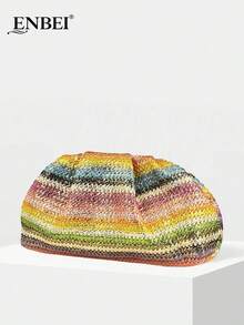 ENBEI 优雅复古多色手拿包 - 化妆包，彩色女士手提包，时尚新款晚宴包，简约百搭，时尚晚宴包。适合派对、晚宴、婚礼、约会、购物等场合。是送给妈妈的完美母亲节礼物，也是闪耀的节日或圣诞节礼物。 - 彩色 - 查看 5