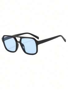 1 Piece - Ladies' Style - Retro Square Double-Bar Pilot-Style Glasses From The 1970s. The Design Is Fashionable And Suitable For Daily Wear. - Multicolor - View 6