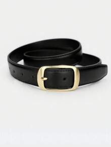 1条女士休闲商务时尚百搭腰带，适合日常搭配牛仔裤和休闲裤 - 黑色 - 查看 6