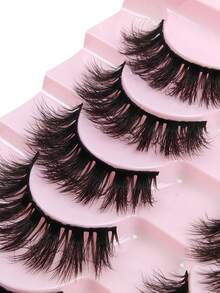 10对装 3D 立体效果仿貂毛假睫毛 浓密型整条假睫毛 旅行必备 化妆工具 假睫毛、睫毛、假睫毛、假睫毛 - 黑色 - 查看 3