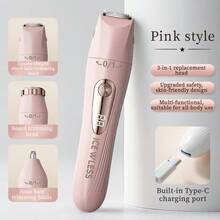 1pc Multi-Function Shaver, 3-In-1 Ladies' Electric Shaver, USB Rechargeable, Smart LCD Display, Underarm Hair Remover, Eyebrow & Nose Hair Trimmer For Home Use - Upgraded Version - View 13