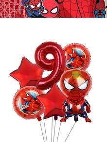 Marvel Bộ trang trí sinh nhật Người Nhện, đồ dùng tiệc bao gồm bóng bay số màu đỏ 32 inch, đồ trang trí tiệc sinh nhật siêu anh hùng cho trẻ em, tiệc mừng năm mới, bó hoa quà tặng, bóng bay phông nền chụp ảnh. - Bộ bóng bay - Xem 10