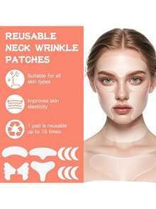 16pcs/Set, 11pcs/Set, 5pcs/Set Reusable Anti-Wrinkle Facial & Chest Beauty Peel-Off Mask Patches, Enhance Skin Radiance - Clear - View 6