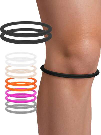 1pc Knee Patella Tendon Support Strap, Relieves Knee Pain, Suitable For Basketball, Running, Tennis, Soccer And Hiking, Unisex Silicone Knee Strap, Includes Storage Bag (Black)