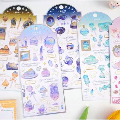 Pegatinas de cristal con relieve 3D, pegatinas de resina, serie Dreamland, pegatinas decorativas DIY