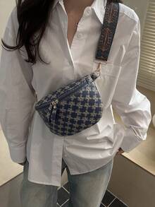 大容量日常通勤百搭女士时尚精致斜挎包 2026 新款 - 藍色 - 查看 8